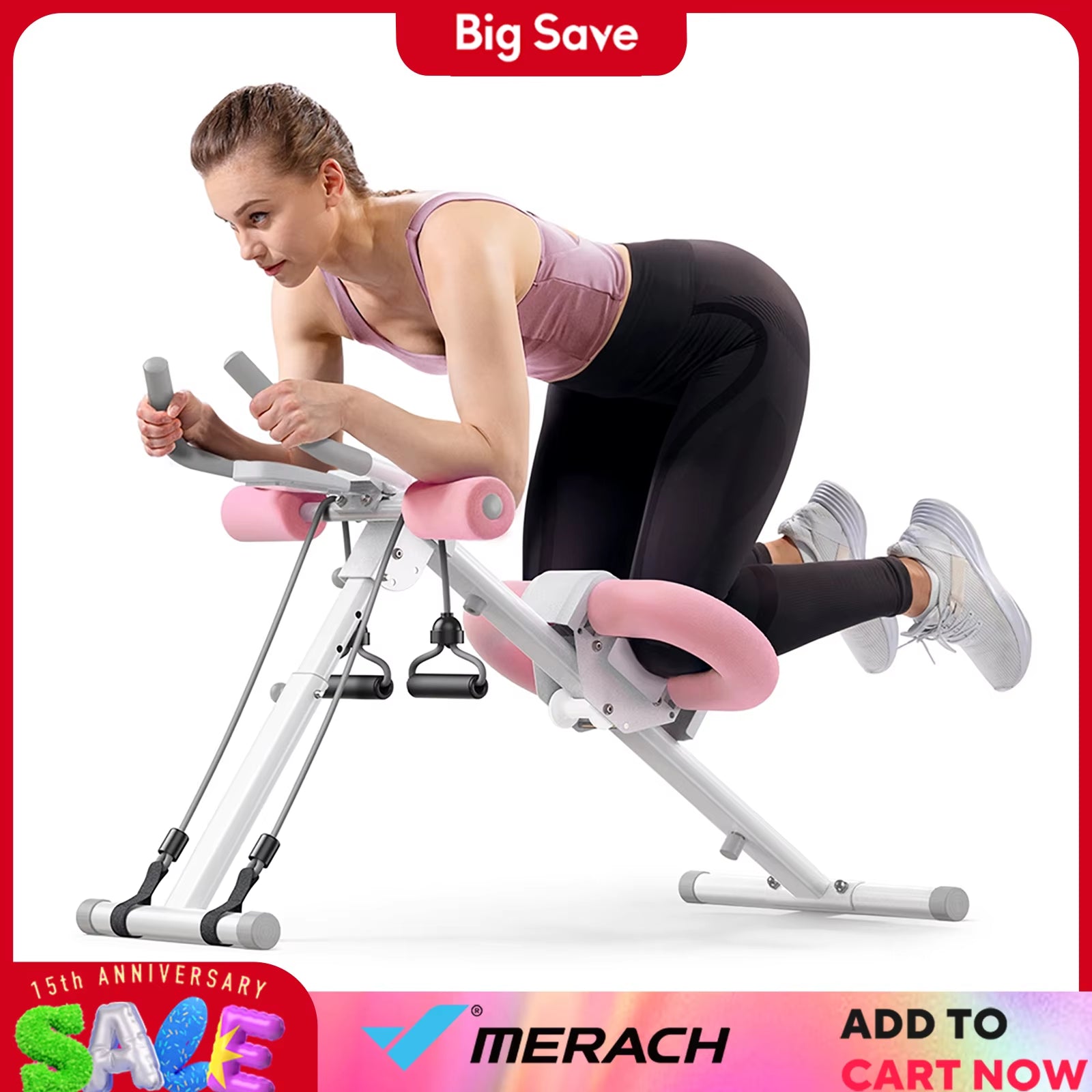 Ab Machine Adjustable Trainer Workout Foldable Knee Protection Abdominal Exercise Machine Core Ab Exercise System Trainer