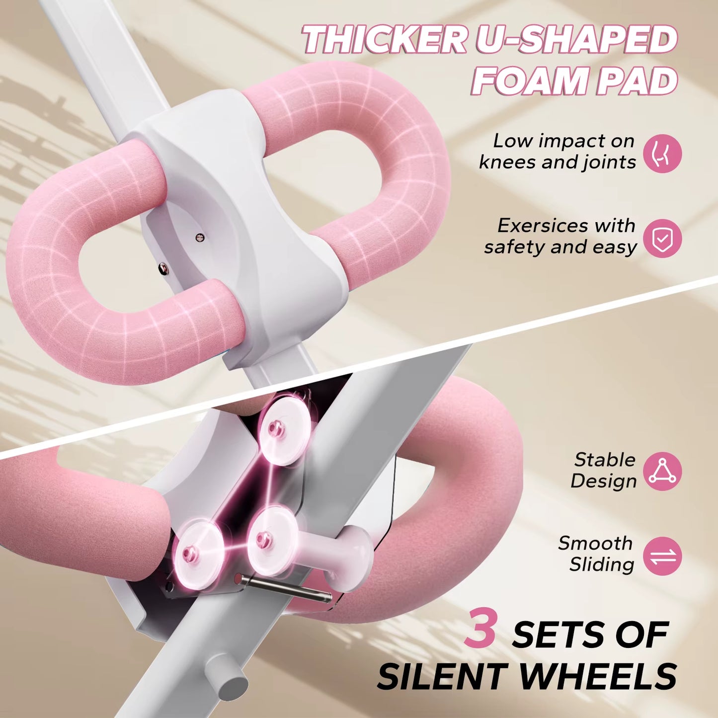 Ab Machine Adjustable Trainer Workout Foldable Knee Protection Abdominal Exercise Machine Core Ab Exercise System Trainer